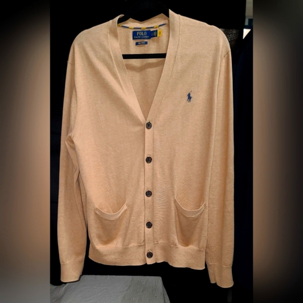 Polo by Ralph Lauren Men's Tan Cardigan Sweater